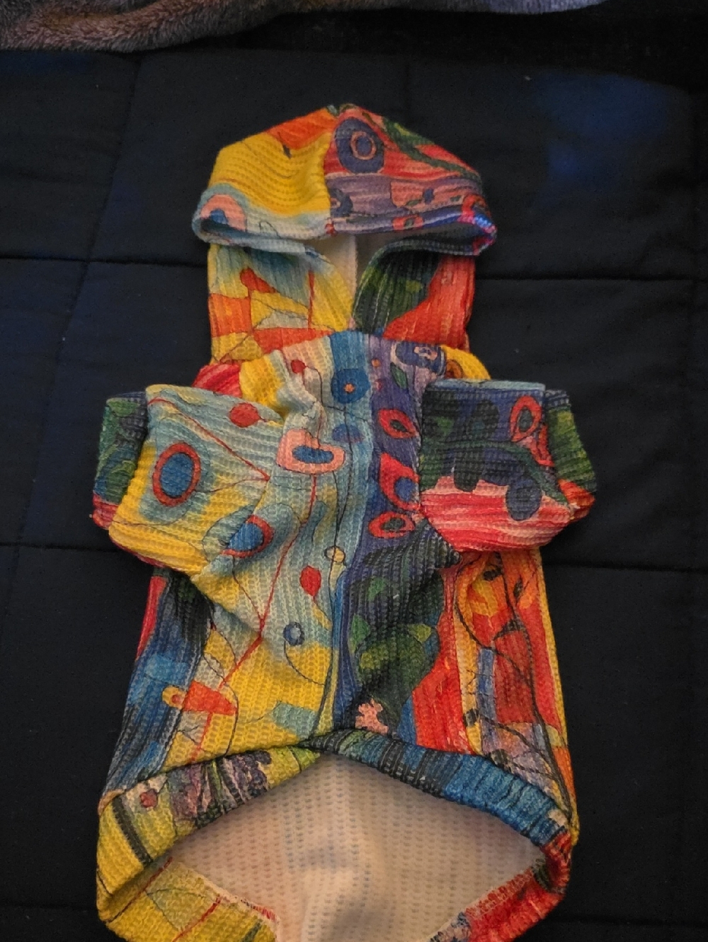 Dog Hoodie Jacket - Abstract Pattern On Knit Material S Nwot Absolutely Adorable
